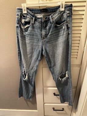 Silver Jeans Light Blue Distressed Boyfriend Jeans